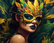 Beautiful lady in festive mask