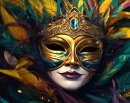 Stunning carnival mask with feathers