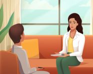 Confidential conversation with therapist