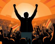 Person stands out in crowd