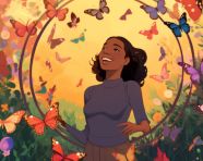 Woman in a flowery meadow