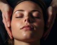 Eyes closed in bliss during face massage