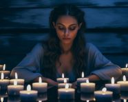 Aromatherapy bathtub with candles