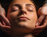 Face massage therapy in progress