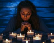 Relaxing bathtub with candles