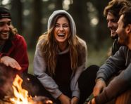 Campfire conversation with friends