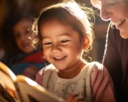 Volunteer shares love of reading with child