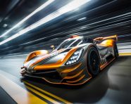 Long exposure of car racing