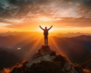 Peak experience person enjoying the view