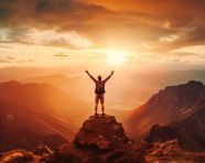 Breathtaking mountain view from peak