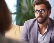 Therapist and client meeting