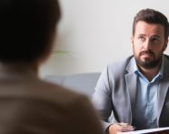 Person in therapists office