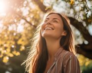 Person relaxing in park