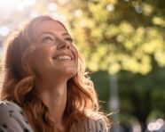 Friends hiking in park