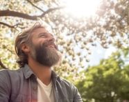 Man reading book in park