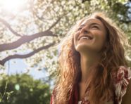 Couple chatting in park