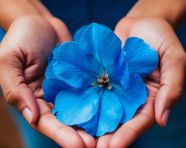 Flower in human hand