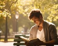 Tourist taking in the scenery on a park bench