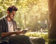 Guy taking a break on a park bench