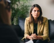 Woman shares her feelings with therapist
