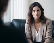 Woman seeks help from therapist