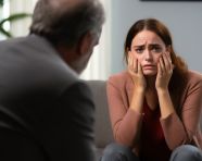 Therapist offers support to young woman