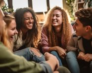 Group of friends on couch