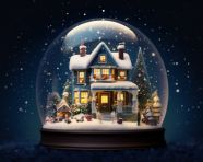 Winter wonderland in a snow globe
