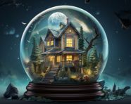 Snow globe with a dream home