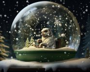 Frog in a wintery dream