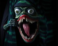 Monster puppet sticking out tongue