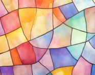 Watercolor stained glass abstract art