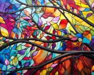 An abstract colorful abstract art