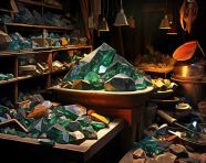 Lapidary artist working on stone