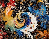 Ebru art painting on water