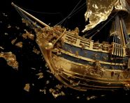 Gilded boat artwork