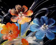 Colorful fused glass mosaic