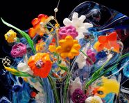 Abstract fused glass art