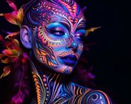 Tribal glowing face painting