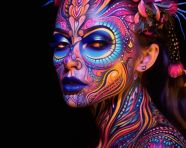 Glowing girl face painting