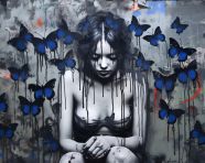 Girl with butterflies in her hair