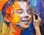 Happy boy face painting