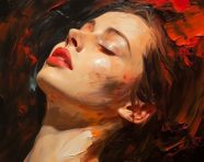 Painting of a woman in thought