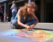 Chalk drawing of a person