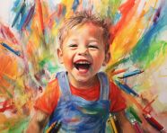 Crayon drawing of a person