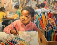 Crayon drawing of a child