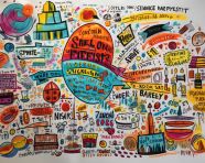 Colorful sketchnote background
