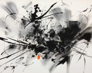 Sumi-e drawing of a japanese scene