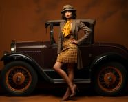 1920s fashion model in full body shot