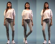 Normcore fashion model walking down the street